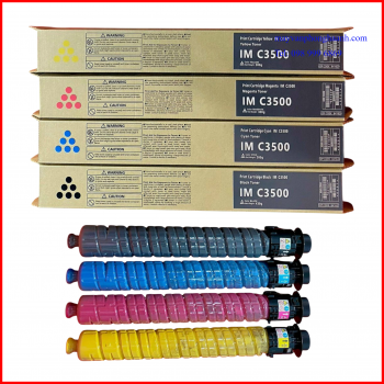 Hộp mực Ricoh IM C3500: Máy Ricoh MPC2003/ C2011/ C2503/ C3003/ C3503/ C4503/ C5503/ C6003/ C2004/ C2504/ C3004/ C3504/ C4504/ C5504/ C6004/ MPC501SP/ IMC2000/ IMC2500/ IMC3000/ IMC3500/ IMC4500/ IMC5500/ IMC6000 ( Bộ 4 mầu hoặc mua lẻ từng mầu )